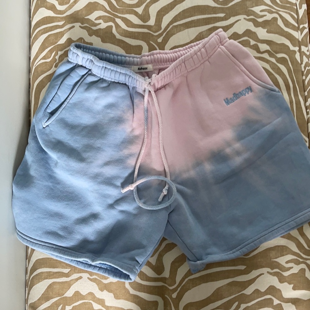 Madhappy Pink and Light Blue Dip-Dye Lounge Shorts
